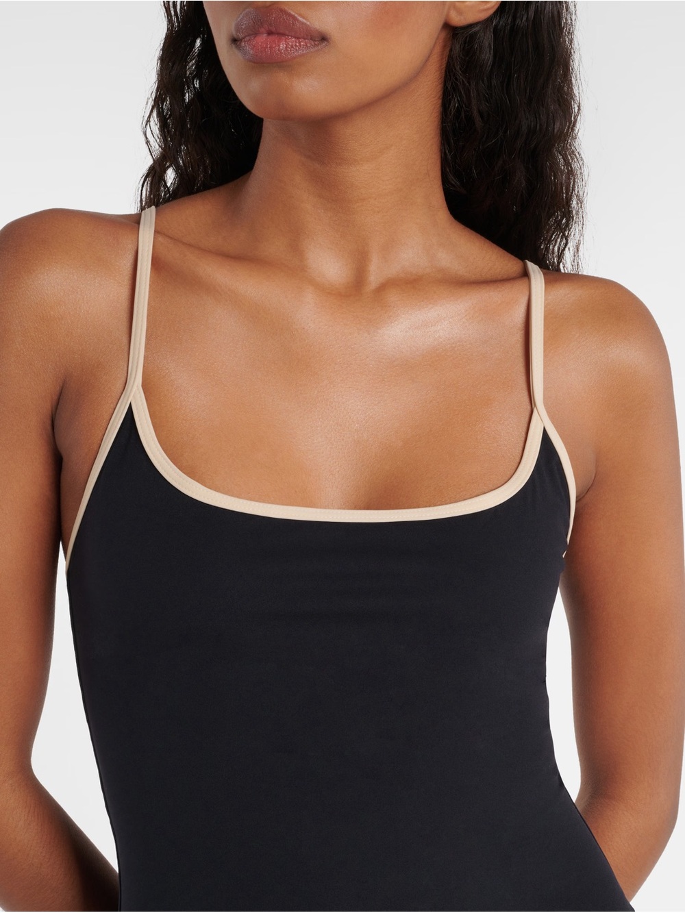 NWOT XL Toteme Scoop Neck Black One-Piece Swimsuit with Cream Trim - Picture 4 of 8